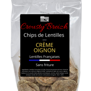 Chips de lentilles Françaises CREME et OIGNONS LOT 5 sachets