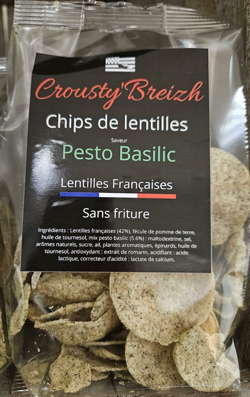 Chips de lentilles Françaises Au Pesto 60g assortiment